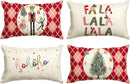 Axyaa Nutcracker Red Pillow Cover 30x50cm Winter Holiday Party Linen Cushion