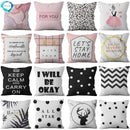 Axyaa Geometric Letters Print Sofa Cushion Cover Home Decor Party Bedding