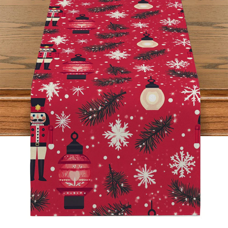 Rustic Nutcracker Table Runner by Axyaa: Festive Dining & Home Decor