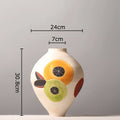 Axyaa Ceramic Vase with Artificial Flowers: Table Decoration Room Aesthetic Décor