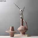 Axyaa Retro Ceramic Vase with Handle for Aesthetic Room Decor