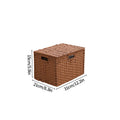 Axyaa Imitation Rattan Woven Storage Box with Lid - Home Organizer Basket