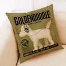 Axyaa Linen Pillowcase for Car Sofa Cushion Cover 45*45cm - Retro Dog Design