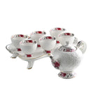 Axya Embossed Ceramic Tea and Coffee Set