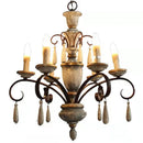 Axyaa Vintage Loft Wood Chandelier for Living Room Dining Bedroom