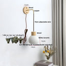 Axyaa White Ceramic LED Wall Lamp with Pull Chain Switch