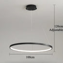 Axyaa Circle Ring LED Chandelier Pendant Light - Modern Acrylic Ceiling Luminaire