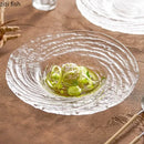 Axyaa Glass Ripple Plate Set for Molecular Cuisine Restaurant Tableware