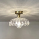 Axyaa Green Glass LED Ceiling Light Modern Home Decor Iron Copper Lampara Techo