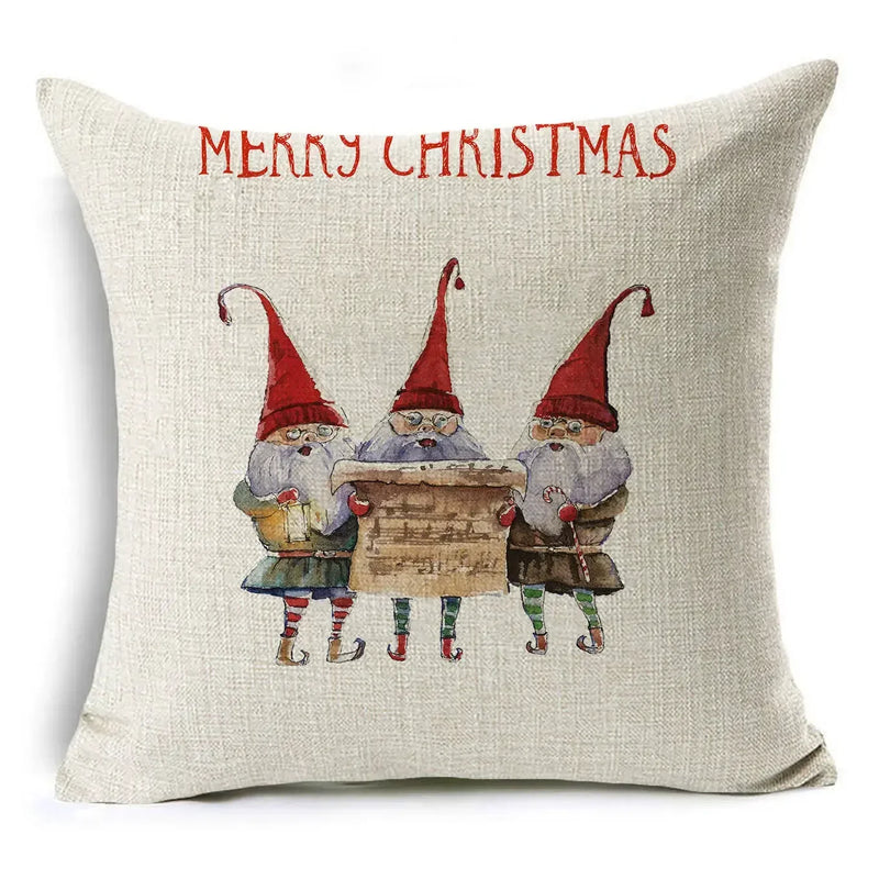 Christmas Santa Claus Pillowcase: Axyaa Linen Decoration for Car Sofa 45cm * 45cm