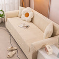 Axyaa Jacquard Fleece Sofa Cover - Universal Stretch, Anti-Scratch, All Seasons
