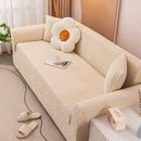 Axyaa Jacquard Fleece Sofa Cover - Universal Stretch, Anti-Scratch, All Seasons