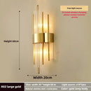 Axyaa Gold Crystal Wall Sconce - Stainless Steel Home Decor Lighting