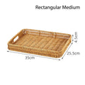 Axyaa Rattan Basket Tray for Breakfast Food Bread Cake Fruit Vegetable Storage