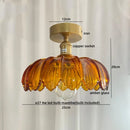 Axyaa Glass Copper Nordic Ceiling Light - Living Room LED Lamp Fixtures