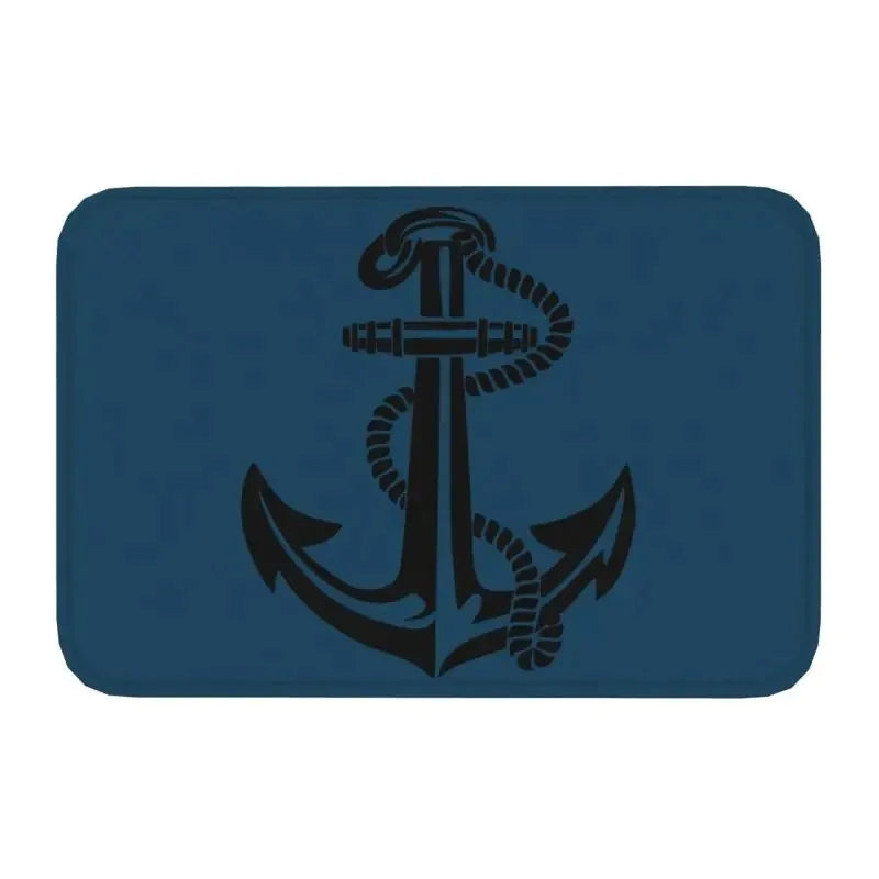 Axyaa Nautical Compass Anchor Rudder Printed Small Non-slip Doormat