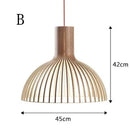 Axyaa Wooden Birdcage Pendant Lamp for Home Decor & LED Lighting