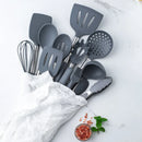 Axyaa 14-Piece Stainless Steel Silicone Kitchenware Set in Storage Barrel