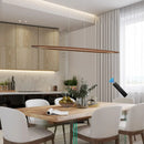 Axyaa Wood Linear LED Pendant Light with Remote Dimming
