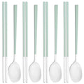 Axyaa Silver Grey Handle Dinnerware Set Stainless Steel Cutlery Spoon Chopsticks