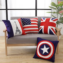 Axyaa European Beige Flag Pillow Cover - 45x45, British Style, Mediterranean Influence
