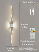 Axyaa LED Double Curve Wall Sconces Remote Control Bedside Lamp