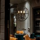 Axyaa Black Sphere Chandelier for Kitchen Dining Room Bar Vintage Industrial Rustic Wrought Iron