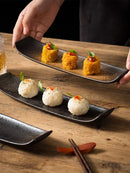 Axyaa Ceramic Leaf Sushi Plate | Creative Tableware for Sashimi & Desserts