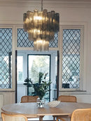 Axyaa Smokey Gray Glass Hanging Chandeliers for Dining Living Room Loft Bedroom