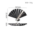 Axyaa Fan Shaped Ceramic Plate: Retro Sushi, Dessert, Dim Sum, Molecular Cuisine Tableware