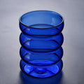 Axyaa Nordic Style Wavy Glass Tumbler Cup 340ml - Clear/Amber/Blue/Green - Drinkware 1 Piece