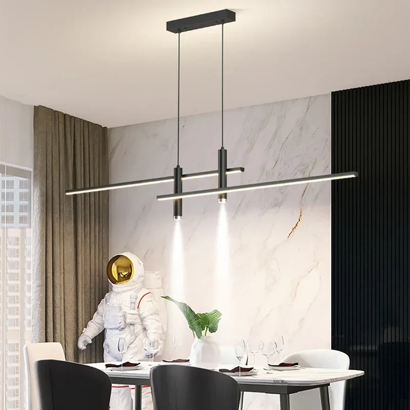 Axya Dimmable LED Chandelier Black Gold Pendant Light Fixture