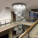 Axyaa Modern Crystal Chandelier: Large LED Pendant Light for Living Room Decor