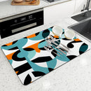 Geometric Color Blocks Kitchen Drying Mat by Axyaa