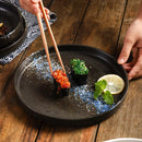 Axyaa 9-Inch Ceramic Flat Chassis Plate - Restaurant Tableware for Steak, Pasta, Pizza
