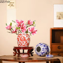 Axyaa Blue & White Porcelain Vase for Classical Room Decor