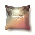 Axyaa Summer Coconut Tree Beach Sun Scene Pillow Cover 45x45cm