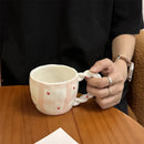 Axyaa Korean Style Ceramic Coffee Mug with Floral Heart Print