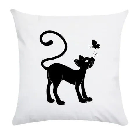 Axyaa Cartoon Black Cat Cushion Cover 45*45cm