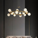 Axyaa Glass Chandelier: Modern Nordic LED Pendant Light for Living Room