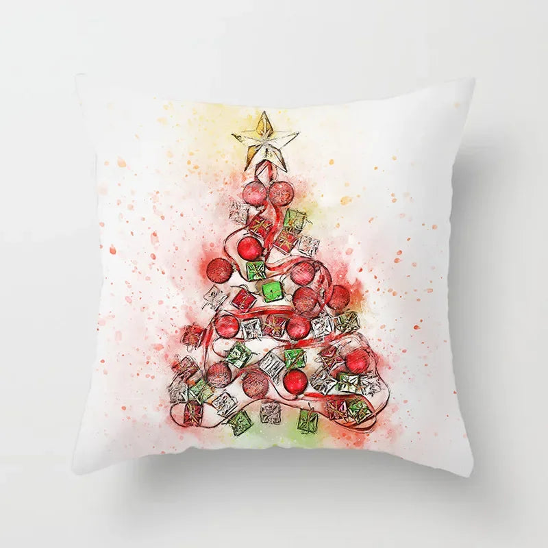 Axyaa Strawberry Plant Flower Cushion Cover for Room Decoration