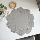 Axyaa Floral Green Embossed Faux Leather Placemats Set - Perfect for Home, Hotel, or Restaurant