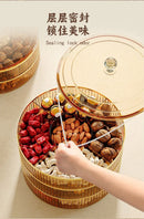 Axyaa Multi-Layer Rotating Fruit Tray with Dividers for Home Living Room