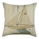 Marine Ship Print Linen Cushion Cover for Home Sofa Decor by Axyaa