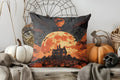 Axyaa Halloween Pillow Cover - Ghosts, Pumpkins, Bats Design
