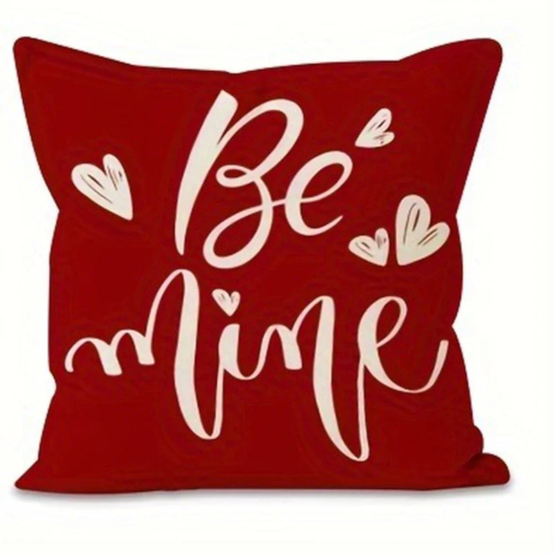 Axyaa Red Love Pattern Pillowcase for Home Sofa Decoration