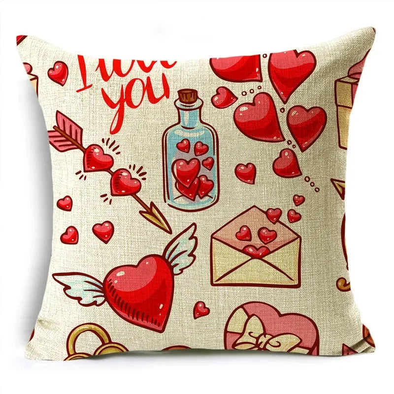 Red Love Aesthetic Romantic Pillowcase by Axyaa - Multiple Sizes