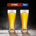 Axyaa High Waist Beer Glass 470ML - Streamlined Whiskey Glass for Bar Party