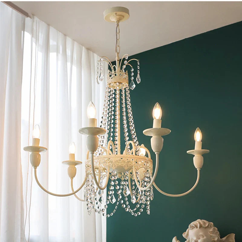 Rustic Crystal Chandelier Wall Lamp by Axyaa: Princess Room Candle Hanging Light