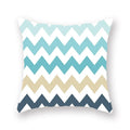 Axyaa Teal Blue Geometric Cushion Cover for Home Sofa Decor